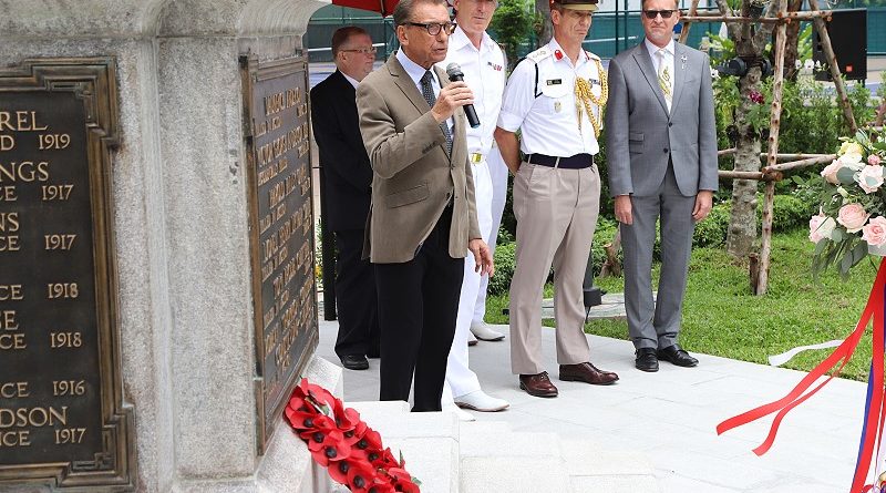 The unveiling ceremony of the War Memorial