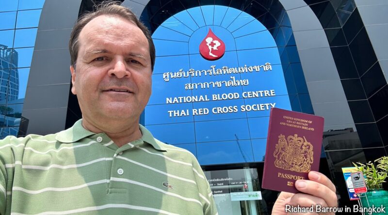 Brits can now donate blood in Thailand